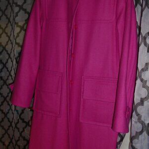 Issac Mizrahi Pink wool coat with hood